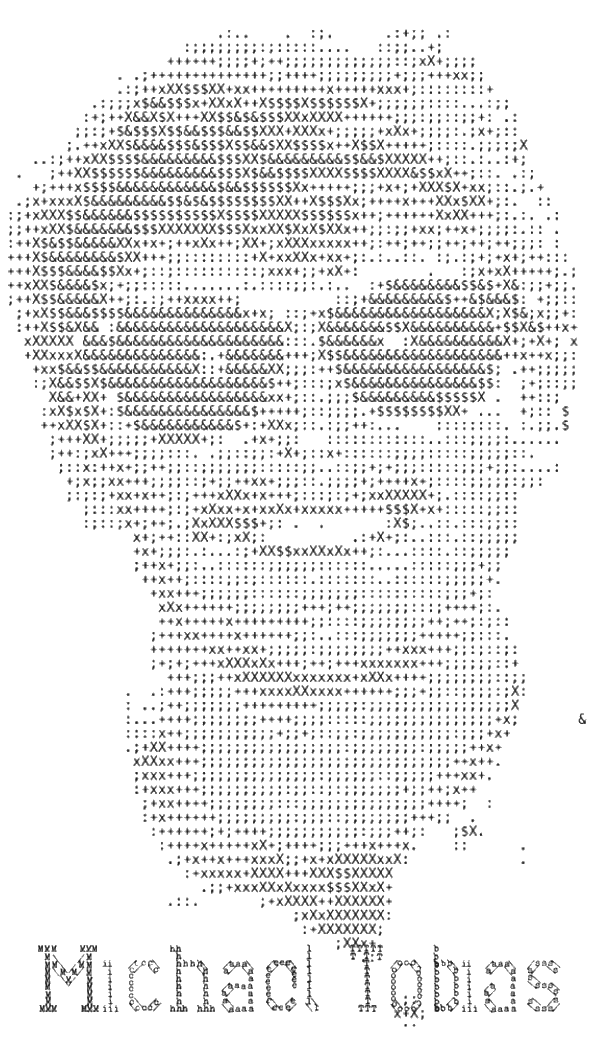 ASCII art portrait of Michael Tobias